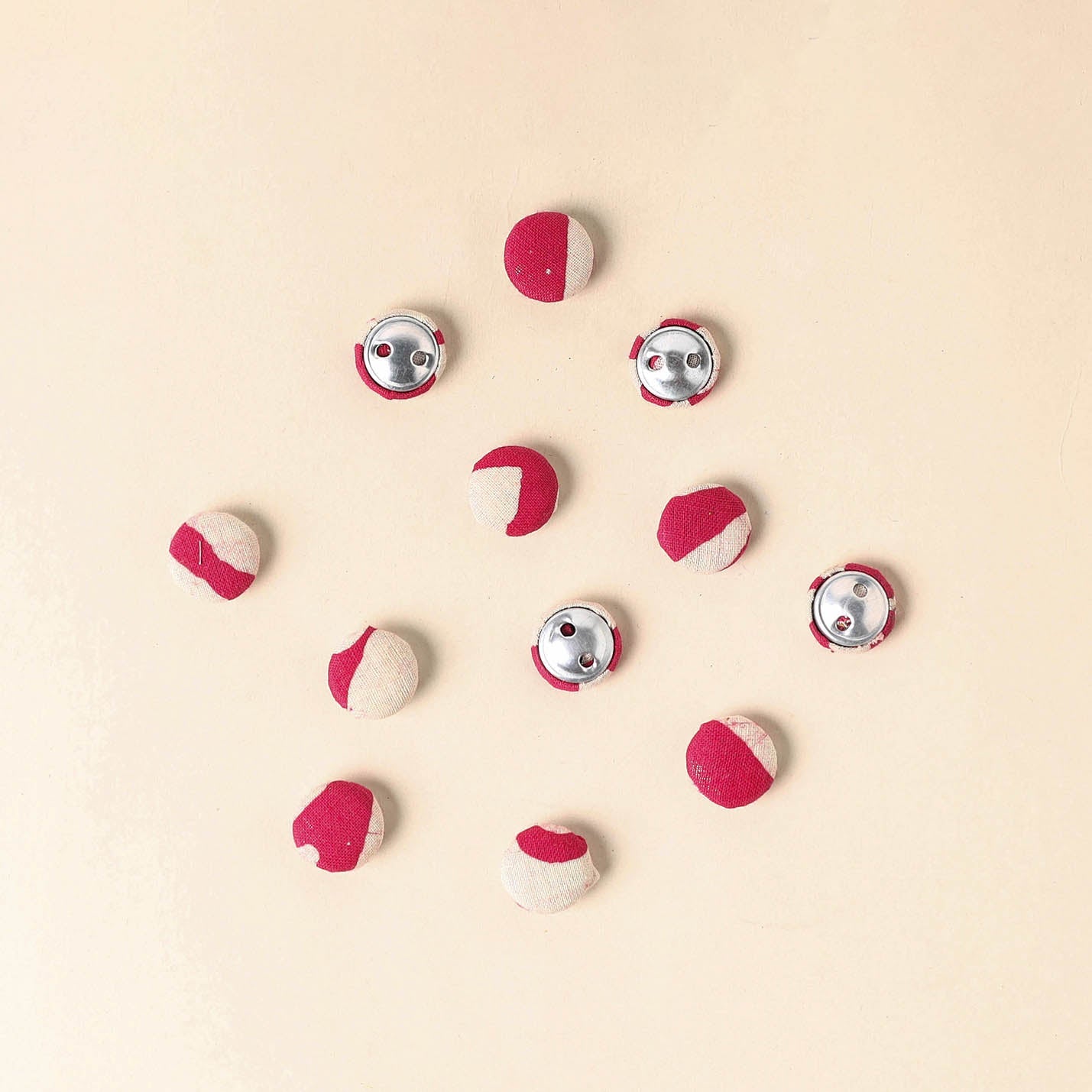  Pink Handmade Fabric Button Small at iTokri