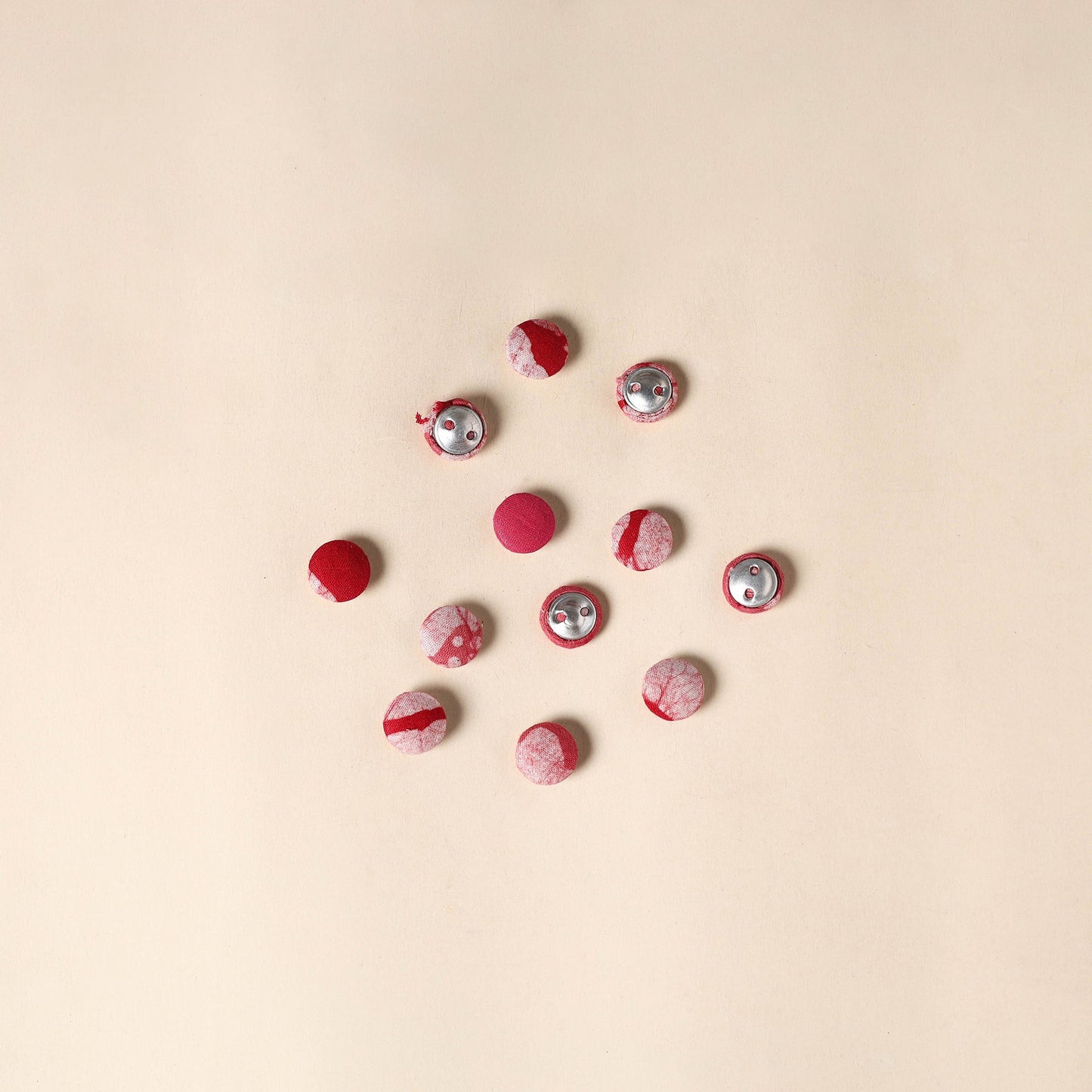  Pink Handmade Fabric Button Small at iTokri