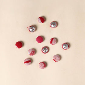  Pink Handmade Fabric Button Small at iTokri
