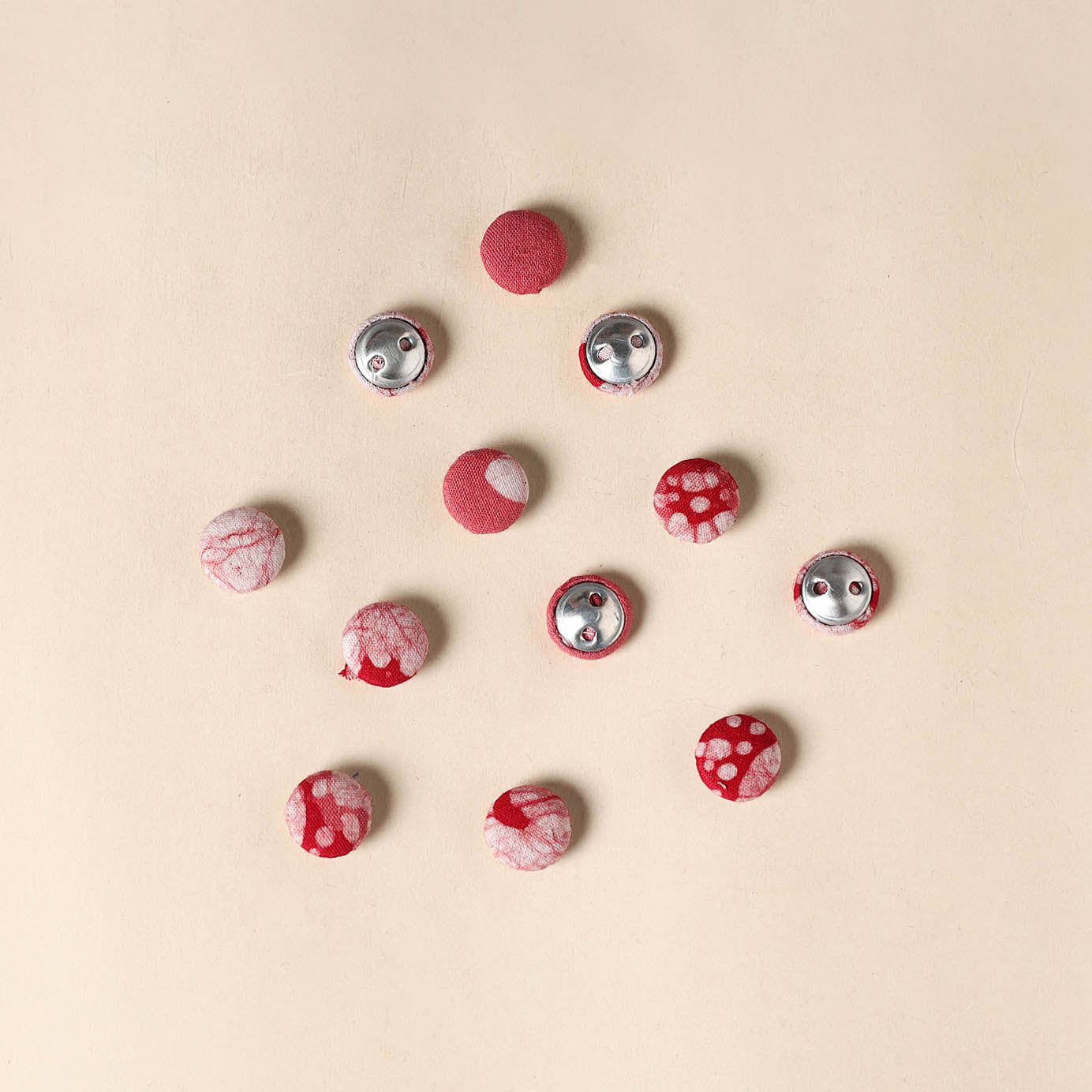  Pink Handmade Fabric Button Small at iTokri