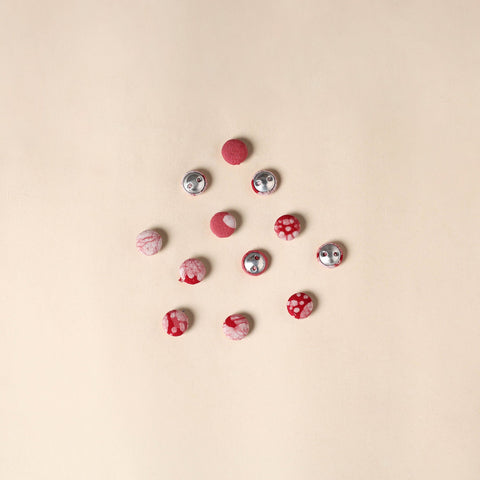  Pink Handmade Fabric Button Small at iTokri
