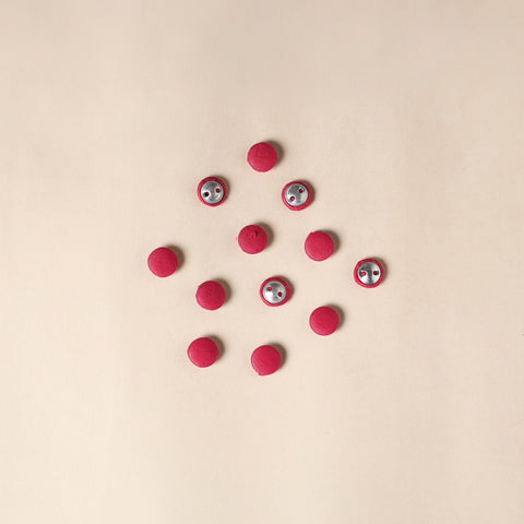  Pink Handmade Fabric Button Small at iTokri