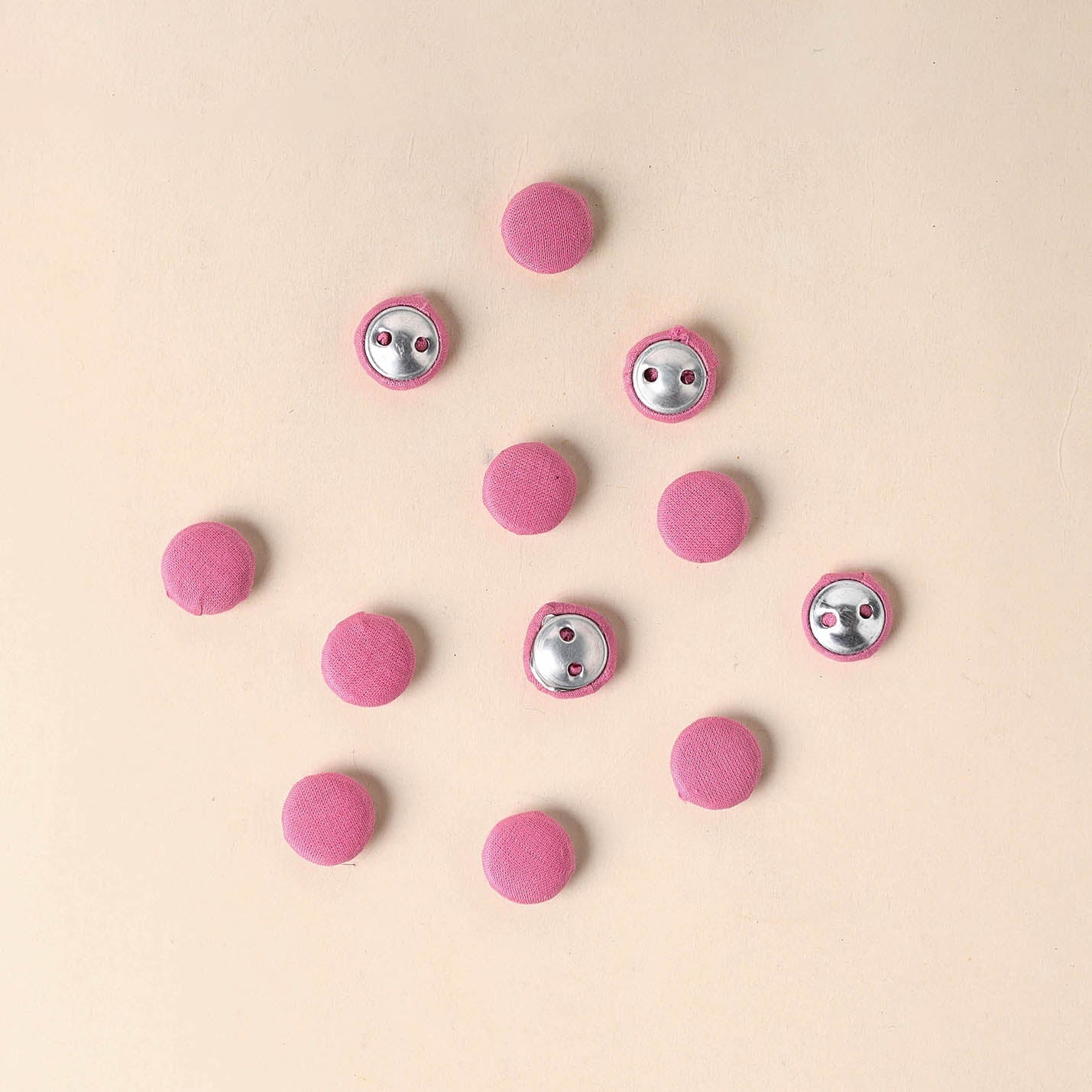  Pink Handmade Fabric Button Small at iTokri