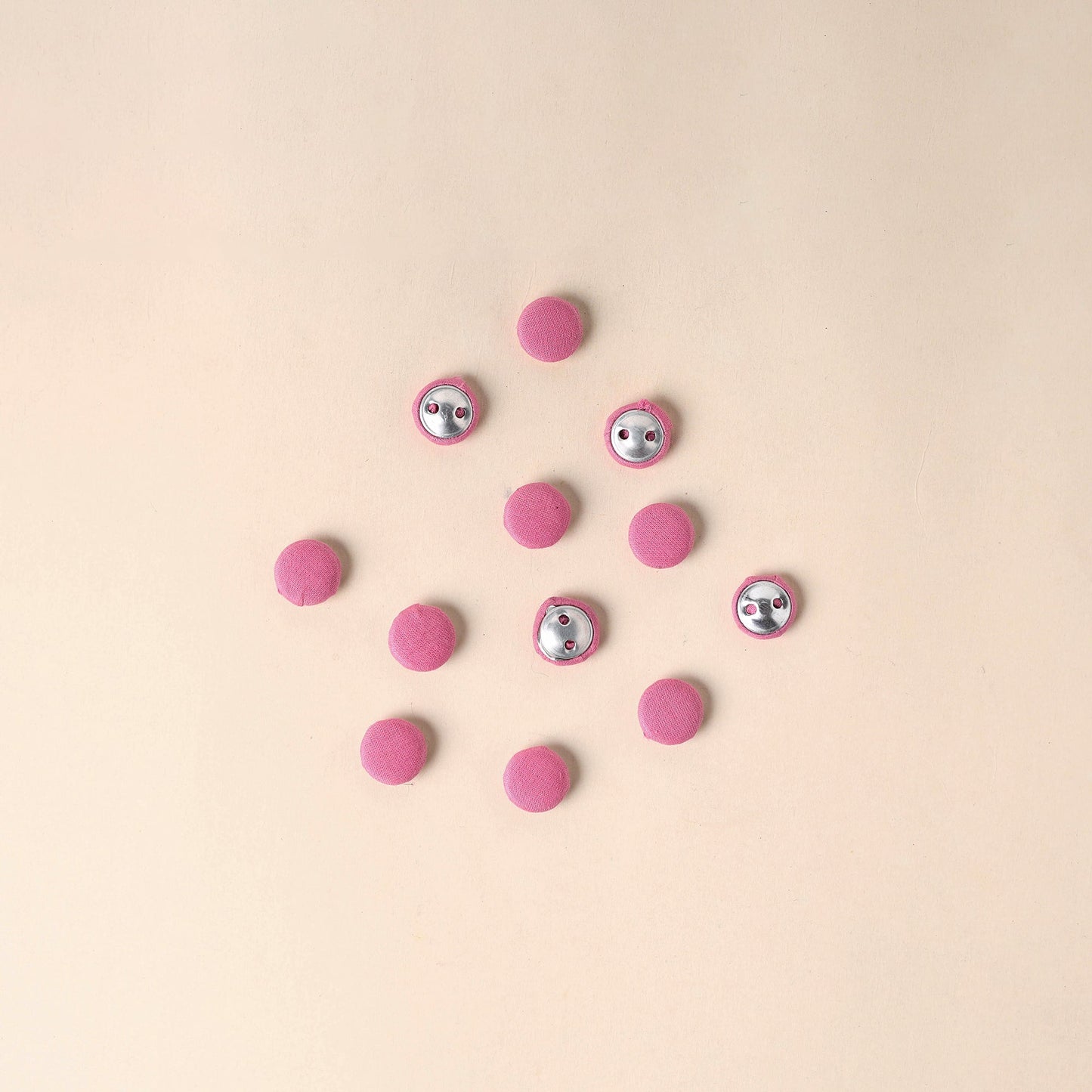  Pink Handmade Fabric Button Small at iTokri