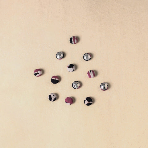 1.5cm handmade fabric small button (set of 12) 26