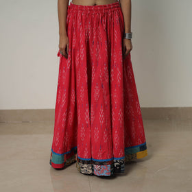 Pink - 24 kali cotton pochampally ikat skirt 37