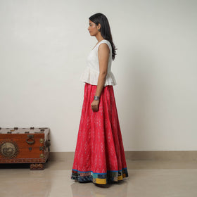 Pink - 24 kali cotton pochampally ikat skirt 37