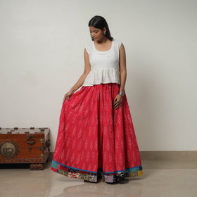 Pink - 24 kali cotton pochampally ikat skirt 37