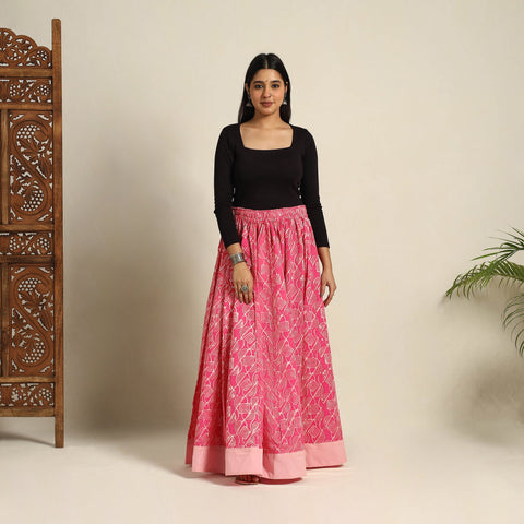 24 Kali Patchwork Batik Print Cotton Long Skirt 05