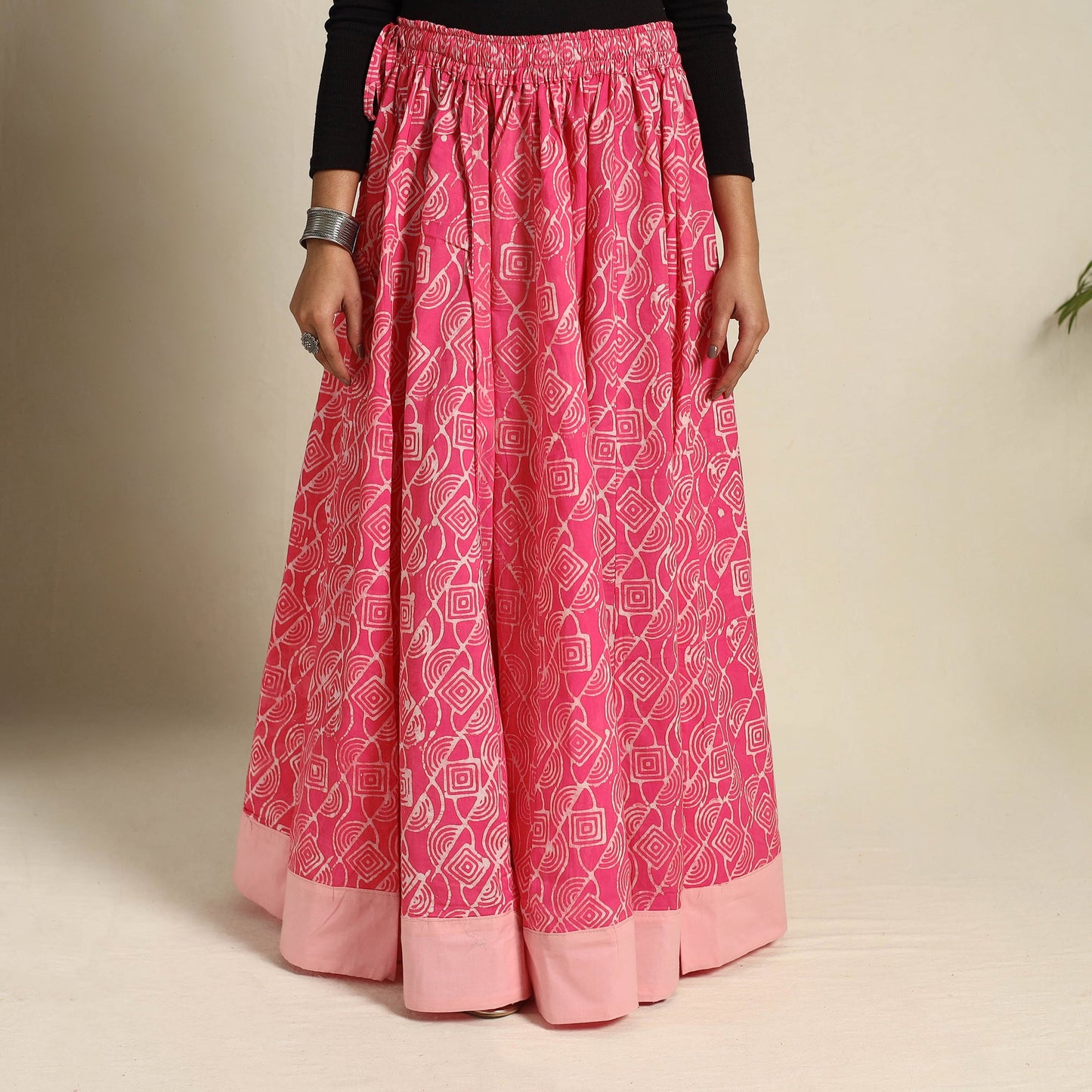 24 Kali Patchwork Batik Print Cotton Long Skirt 05