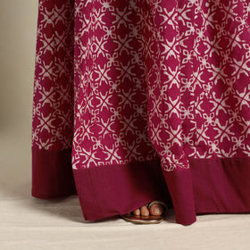 Pink 24 Kali  Patchwork Batik Print Cotton Long Skirt