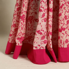 Pink 24 Kali  Patchwork Batik Print Cotton Long Skirt