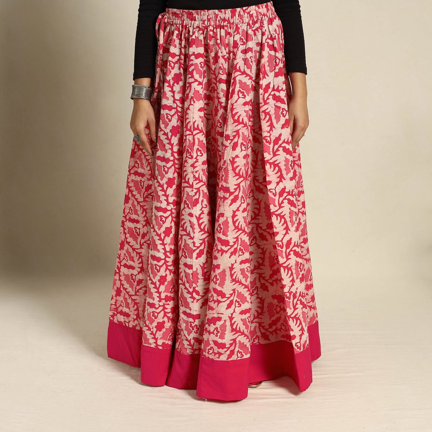 24 Kali Patchwork Batik Print Cotton Long Skirt 32