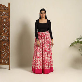 24 Kali Patchwork Batik Print Cotton Long Skirt 32