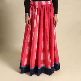 Buy 24 Kali Pink Patchwork Cotton Long Shibori Tie-Dye Skirt