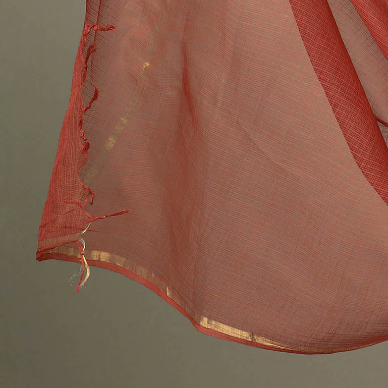  2pc Cotton Pink Sanganeri Print Kurta with Plain Dupatta
