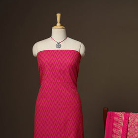 Pink - 2pc cotton unstitched jacquard dress material