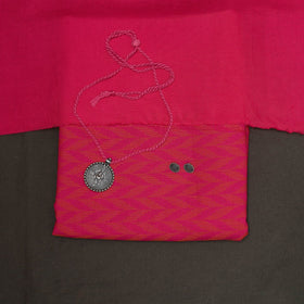 Pink - 2pc cotton unstitched jacquard dress material