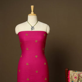 Pink - 2pc cotton unstitched jacquard dress material