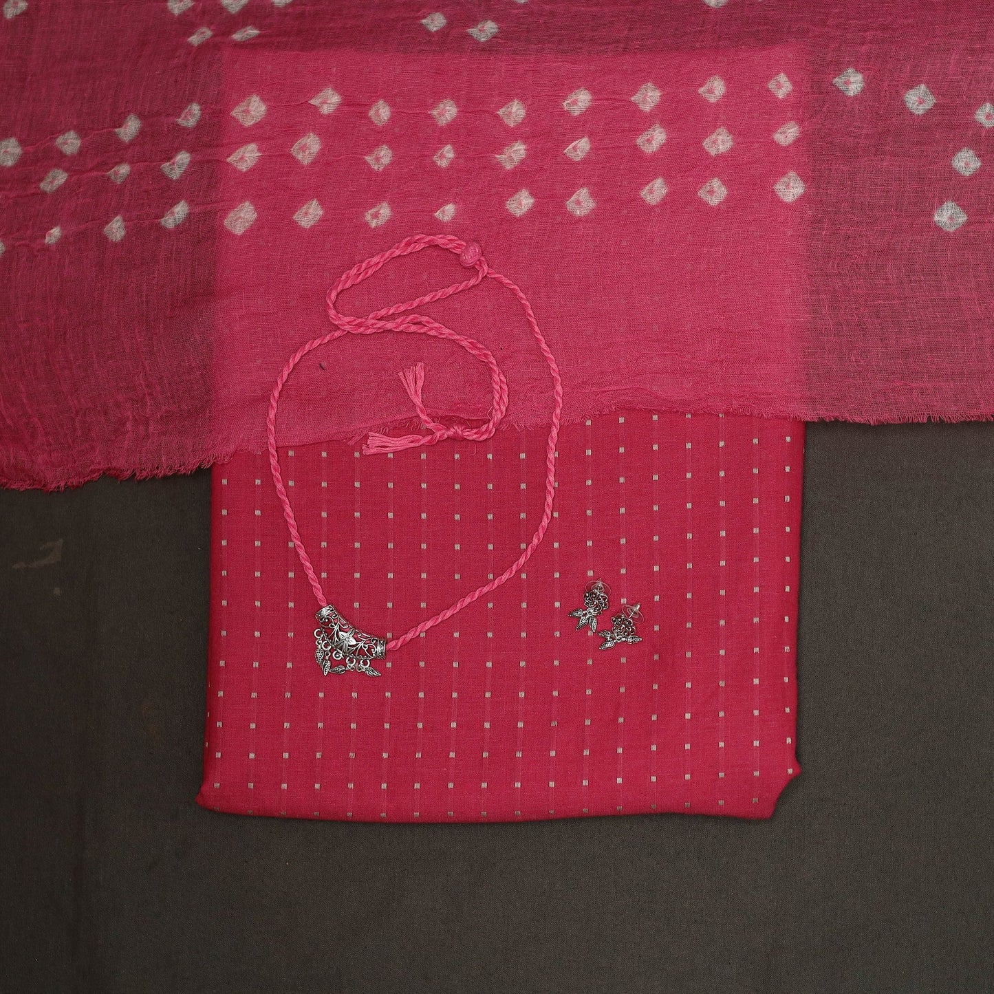 2pc cotton unstitched jacquard dress material