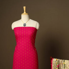 Pink - 2pc cotton unstitched jacquard dress material