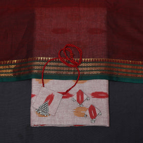 Pink - 2pc cotton unstitched pochampally ikat dress