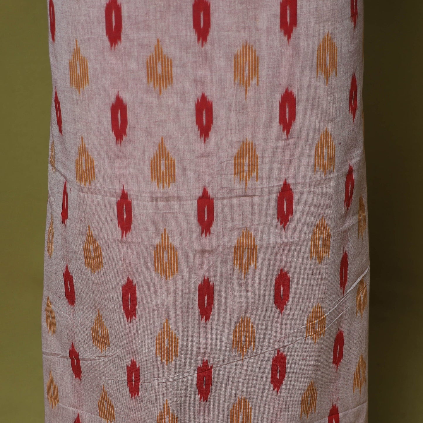 Pink - 2pc cotton unstitched pochampally ikat dress