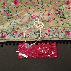 Pink - 2pc cotton unstitched pochampally ikat dress