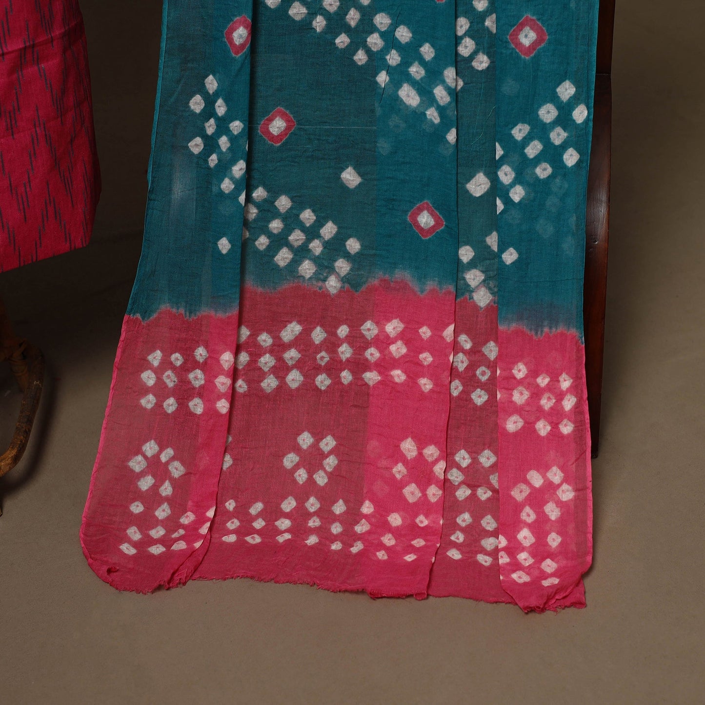 2pc cotton unstitched pochampally ikat dress material
