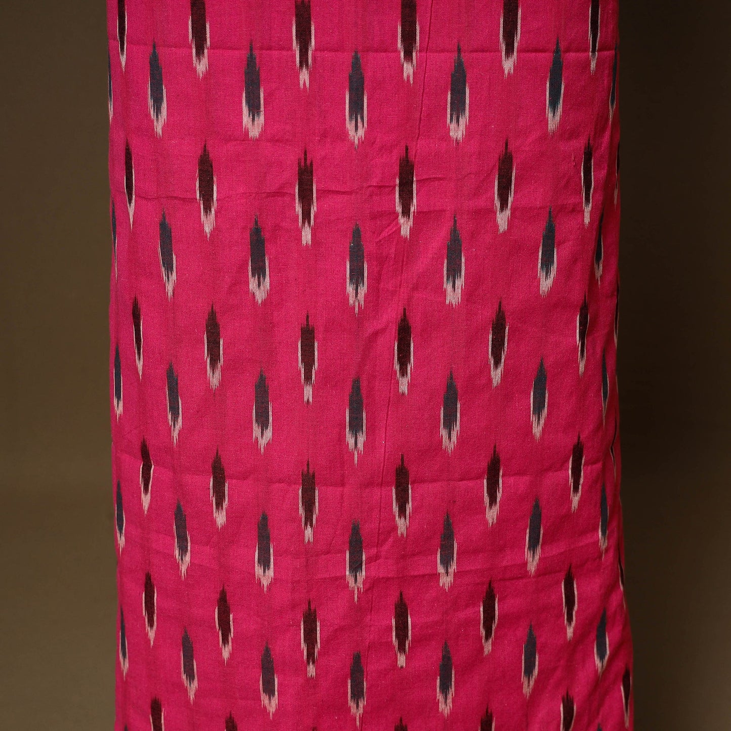 Pink - 2pc cotton unstitched pochampally ikat dress