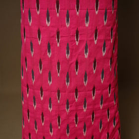 Pink - 2pc cotton unstitched pochampally ikat dress