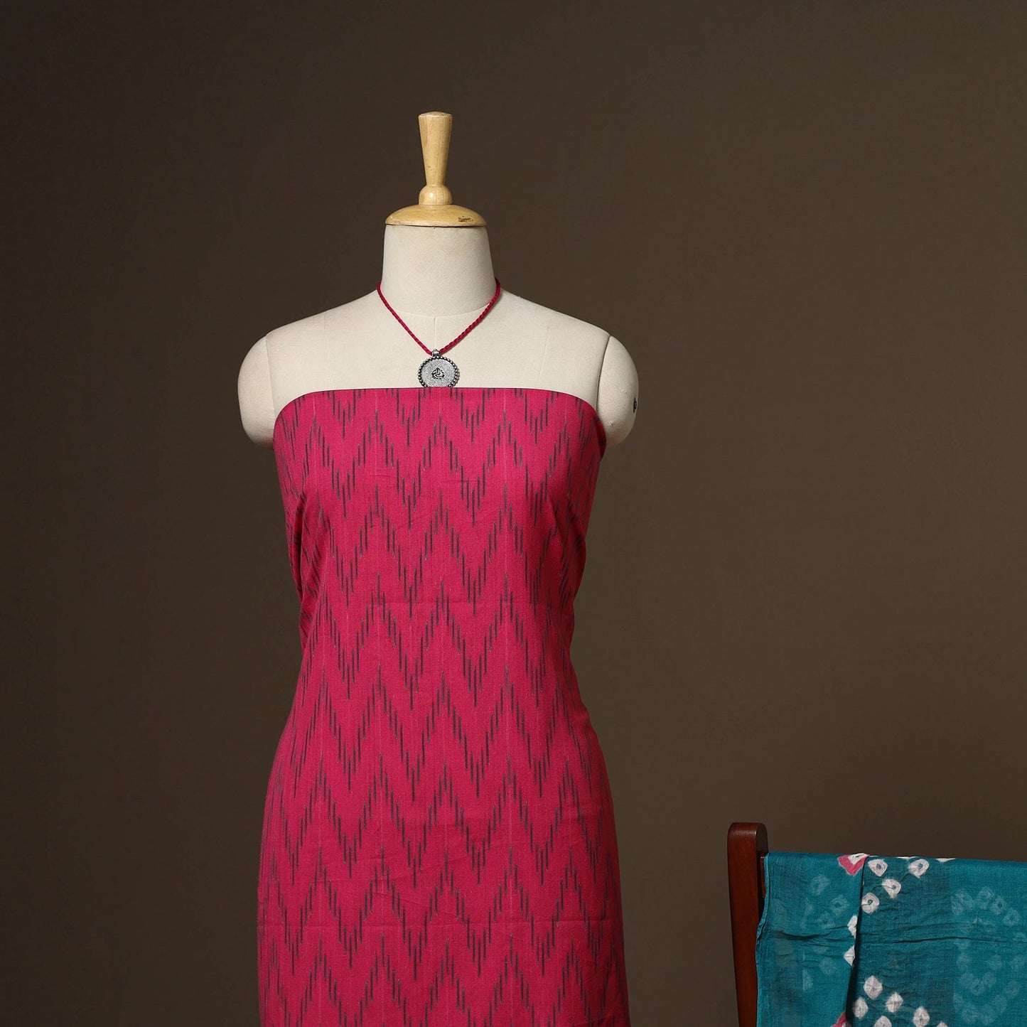 2pc cotton unstitched pochampally ikat dress material