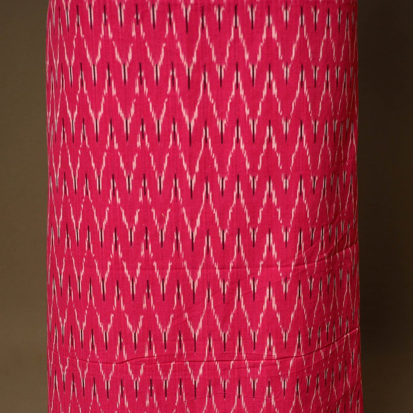 Pink - 2pc cotton unstitched pochampally ikat dress