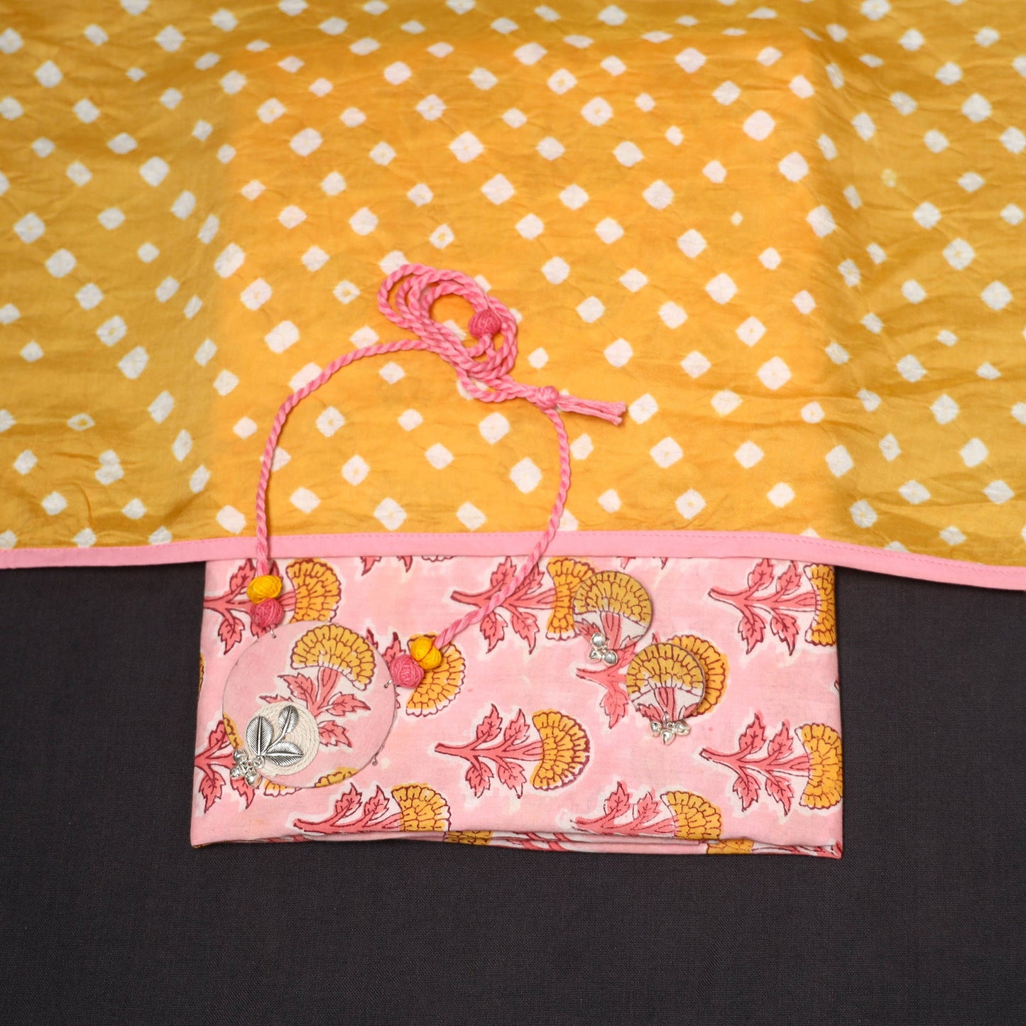 Pink - 2pc cotton unstitched sanganeri dress material