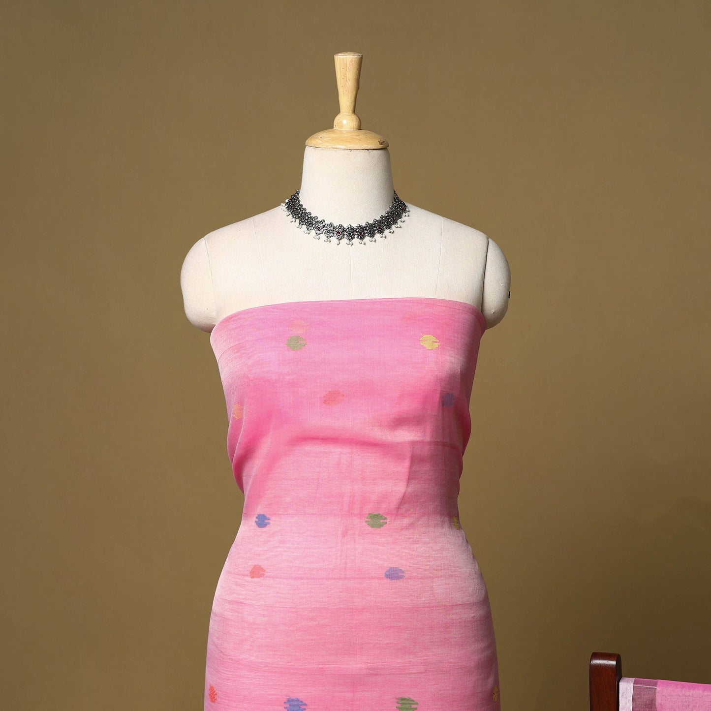 2pc handloom silk cotton unstitched phulia jamdani dress