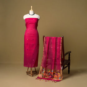 2pc handloom silk cotton unstitched phulia jamdani dress