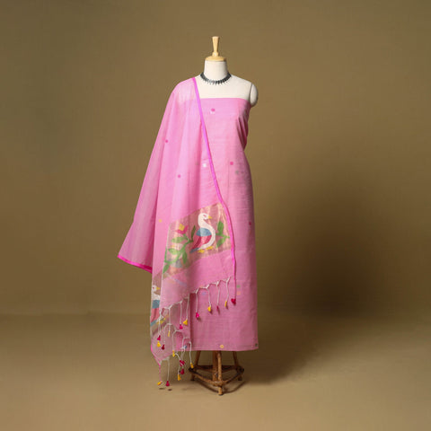 2pc handloom silk cotton unstitched phulia jamdani dress