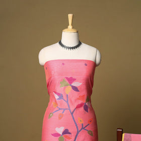 2pc handloom silk cotton unstitched phulia jamdani dress