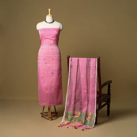 2pc handloom silk cotton unstitched phulia jamdani dress