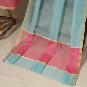 Pink - 2pc Handloom Unstitched Chanderi Silk Dress Material 