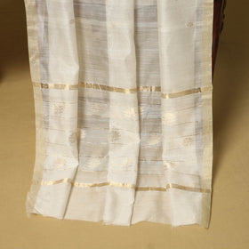 Pink - 2pc handloom zari buta unstitched chanderi silk