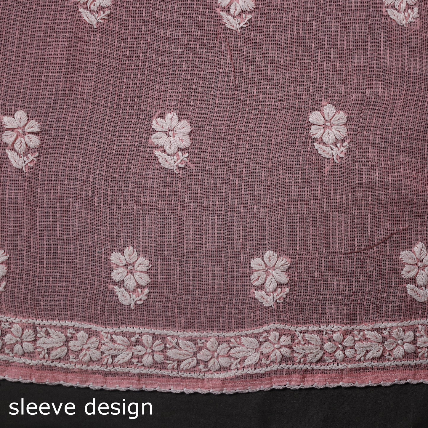 Pink 2pc Kota Doria Cotton Lucknow Chikankari Dress Material 