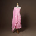 Pink - 2pc kota doria cotton unstitched lucknow chikankari