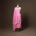 Pink - 2pc kota doria cotton unstitched lucknow chikankari