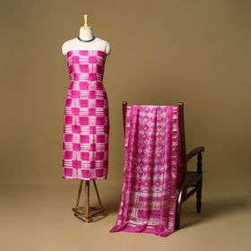 2pc maheshwari silk unstitched tie-dye nui shibori dress