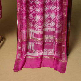 2pc maheshwari silk unstitched tie-dye nui shibori dress