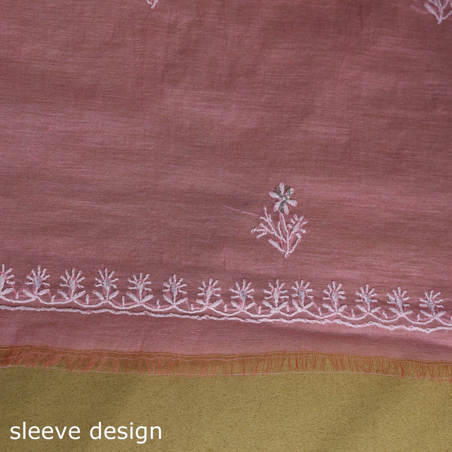 Pink - 2pc mul chanderi unstitched chikankari dress