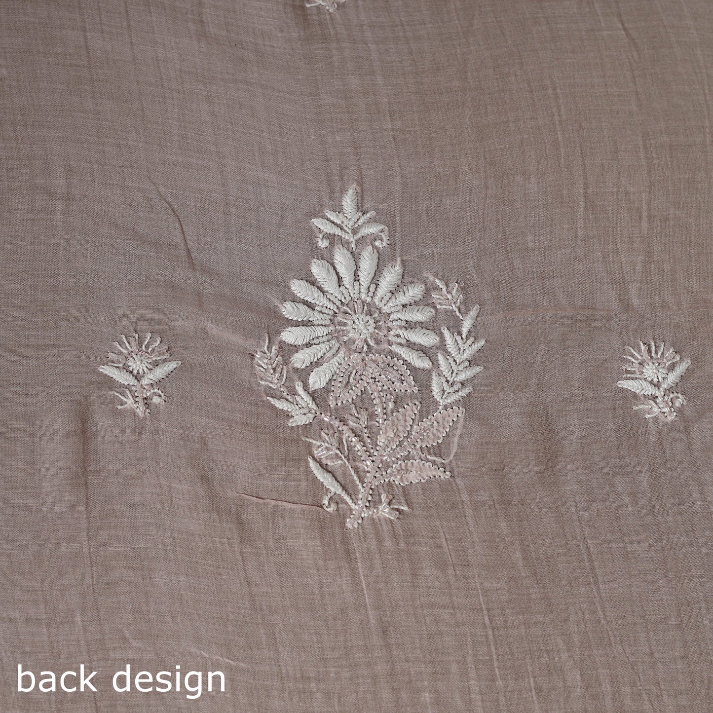 Pink - 2pc mul chanderi unstitched hand beads work heavy