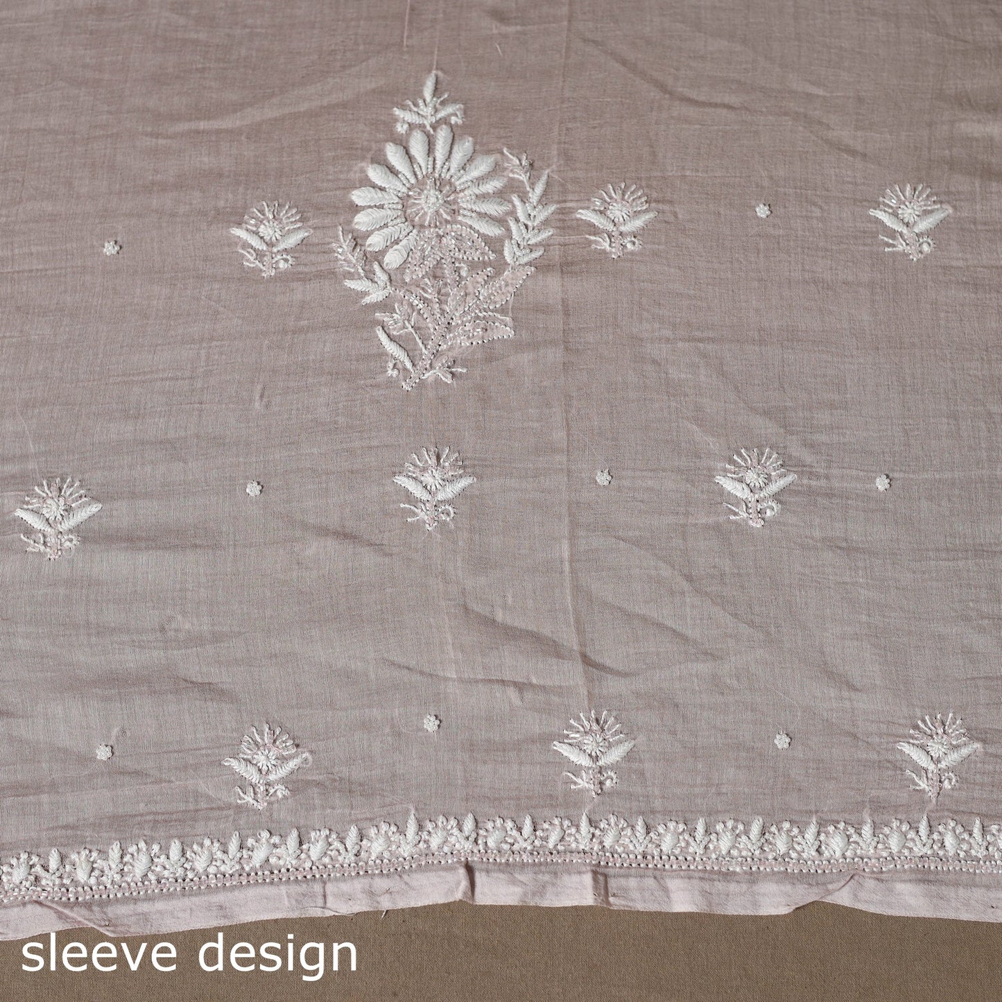 Pink - 2pc mul chanderi unstitched hand beads work heavy