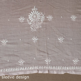 Pink - 2pc mul chanderi unstitched hand beads work heavy